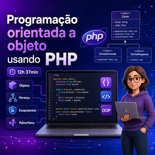 Imagem do Curso gratuito Programação orientada a objeto usando PHP