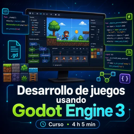Imagen del curso gratis Desarrollo de juegos usando Godot Engine 3