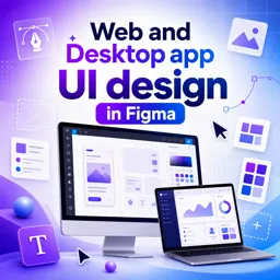Free Course Image Web and Desktop app UI design in Figma