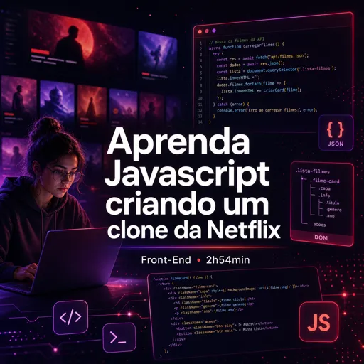 Imagem do Curso gratuito Aprenda Javascript criando um clone da Netflix