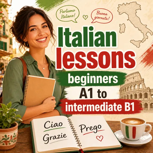 Free Course Image Italian lessons beginners A1 to intermediate B1