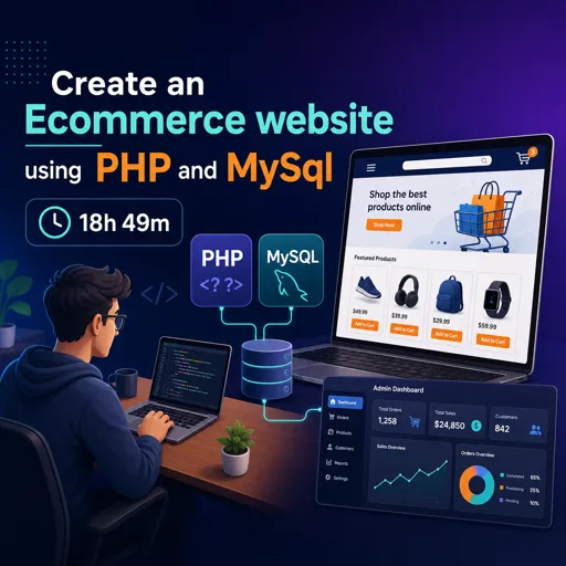 Free Course Image Create an Ecommerce website using PHP and MySql