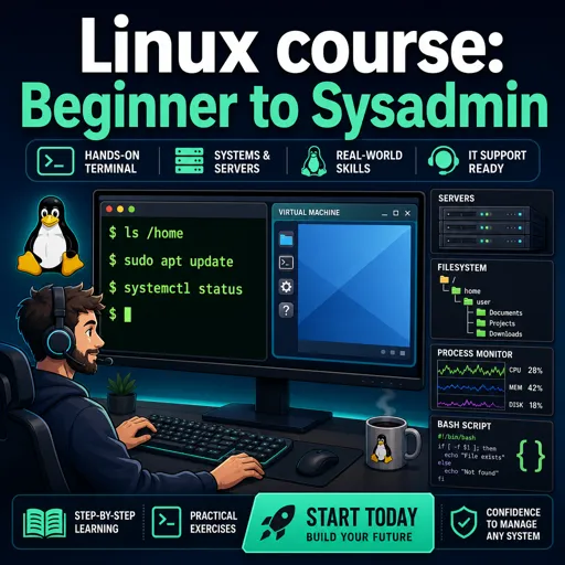Free Course Image Linux course: Beginner to Sysadmin