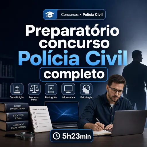 Imagem do Curso gratuito Preparatório concurso Polícia Civil completo