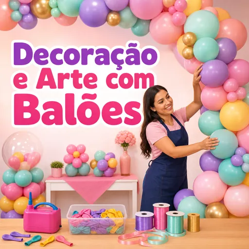 Imagem do Curso gratuito Decoração e Arte com Balões