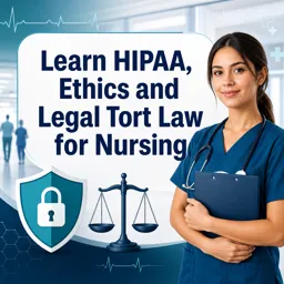 Free Course Image Learn HIPAA, Ethics and Legal Tort Law for Nursing