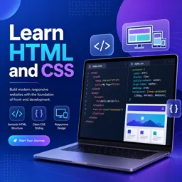 Free Course Image Learn HTML and CSS