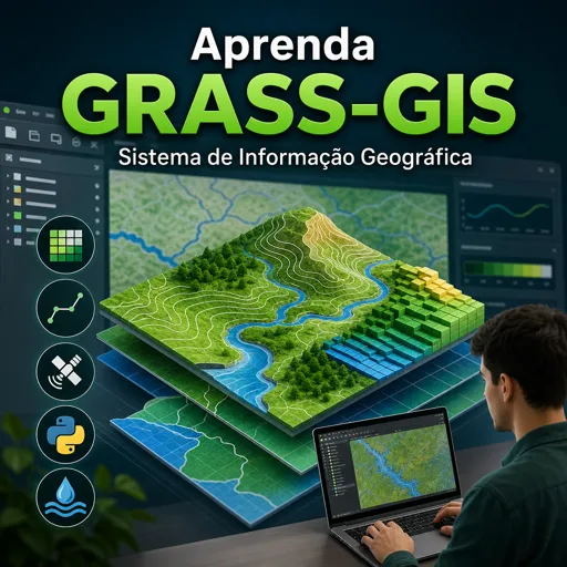 Imagem do Curso gratuito Aprenda GRASS-GIS Sistema de Informação Geográfica