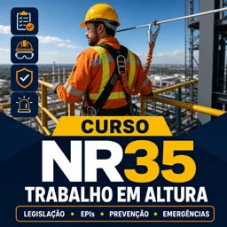 Imagem do Curso gratuito Curso NR35 Trabalho em Altura: Legislação, EPIs, Prevenção e Emergências