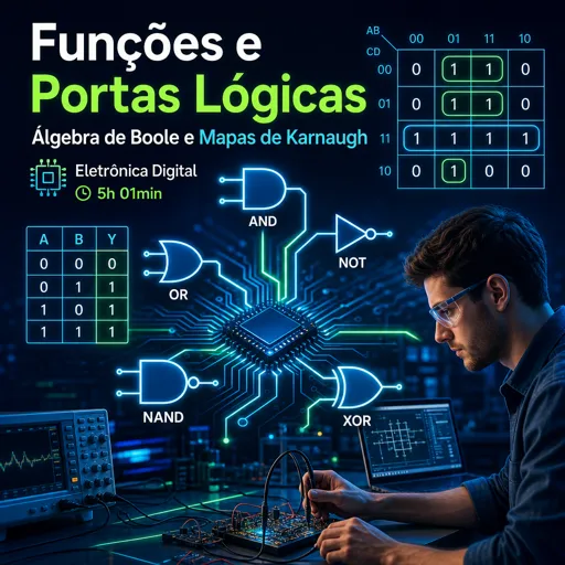Imagem do Curso gratuito Funções e Portas Lógicas na Eletrônica Digital: Álgebra de Boole e Mapas de Karnaugh