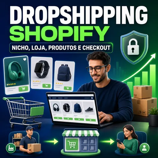Imagem do Curso gratuito Dropshipping Shopify: Nicho, Loja, Produtos e Checkout
