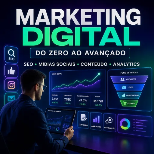 Imagem do Curso gratuito Curso Completo de Marketing Digital do Zero ao Avançado (SEO, Mídias Sociais, Conteúdo e Analytics) com o professor Welbth Orneles