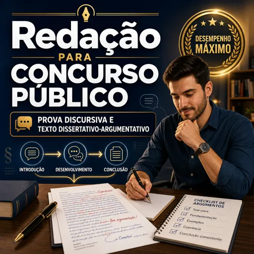 Imagem do Curso gratuito Redação para Concurso Público: Prova Discursiva e Texto Dissertativo-Argumentativo