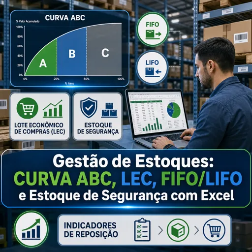 Imagem do Curso gratuito Gestão de Estoques: Curva ABC, LEC, FIFO/LIFO e Estoque de Segurança com Excel
