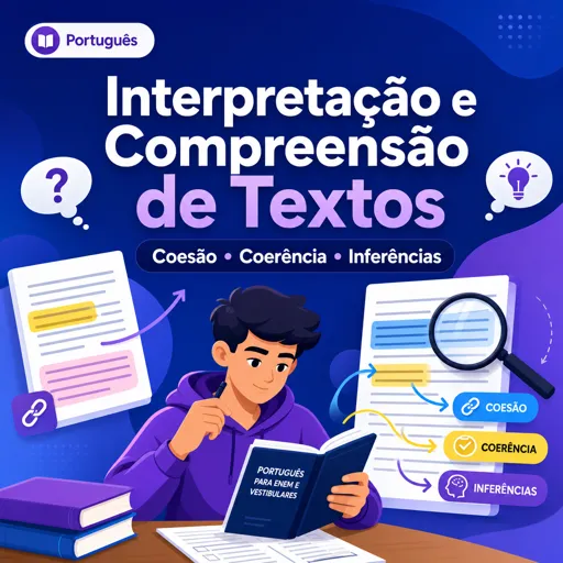 Imagem do Curso gratuito Interpretação e Compreensão de Textos: Coesão, Coerência e Inferências