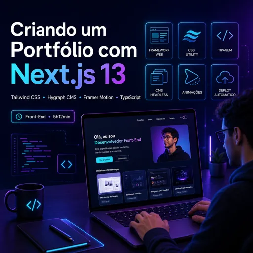 Imagem do Curso gratuito Criando um Portfólio com Next.js 13, Tailwind CSS, Hygraph CMS, Framer motion e Typescript