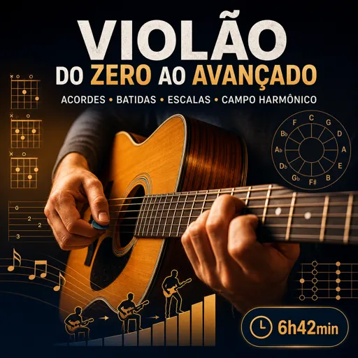 Imagem do Curso gratuito Violão do Zero ao Avançado: Acordes, Batidas, Escalas e Campo Harmônico