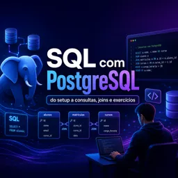 Imagem do Curso gratuito SQL com PostgreSQL - do setup a consultas, joins e exercícios