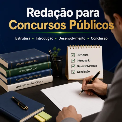 Imagem do Curso gratuito Redação para Concursos Públicos: Estrutura, Introdução, Desenvolvimento e Conclusão