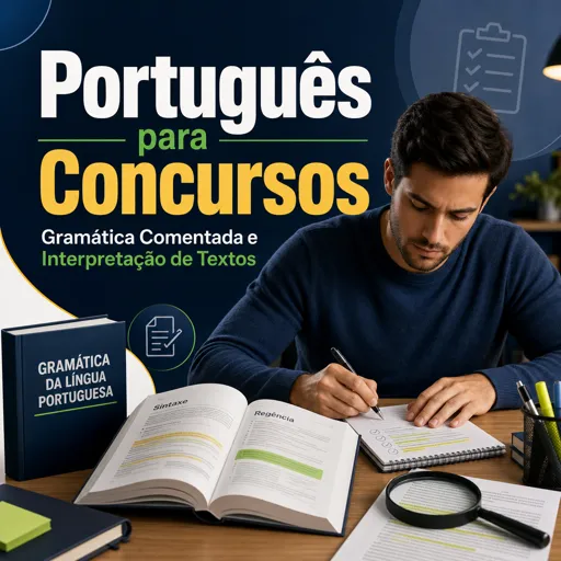 Imagem do Curso gratuito Português para Concursos: Gramática Comentada e Interpretação de Textos