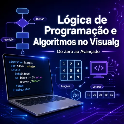 Imagem do Curso gratuito Lógica de Programação e Algoritmos no Visualg (do Zero ao Avançado)