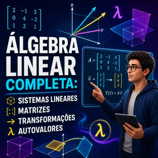 Imagem do Curso gratuito Álgebra Linear Completa: Sistemas Lineares, Matrizes, Transformações e Autovalores