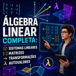 Imagem do Curso gratuito Álgebra Linear Completa: Sistemas Lineares, Matrizes, Transformações e Autovalores