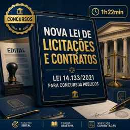 Imagem do Curso gratuito Nova Lei de Licitações e Contratos - Lei 14.133/2021 para Concursos Públicos