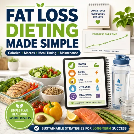 Free Course Image Fat Loss Dieting Made Simple: Calories, Macros, Meal Timing and Long-Term Maintenance