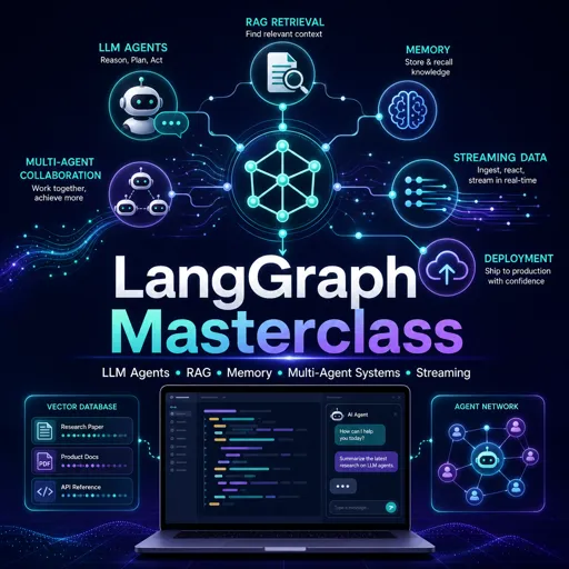 Free Course Image LangGraph Masterclass: Build LLM Agents, RAG, Memory, Multi-Agent Systems and Streaming
