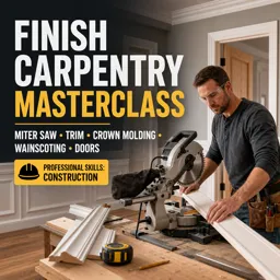 Free Course Image Finish Carpentry Masterclass: Miter Saw, Trim, Crown Molding, Wainscoting and Doors