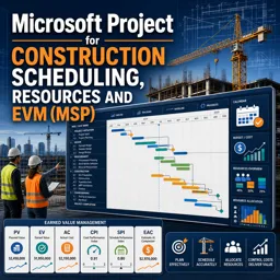 Free Course Image Microsoft Project for Construction Scheduling, Resources and EVM (MSP)