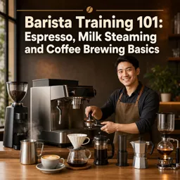 Free Course Image Barista Training 101: Espresso, Milk Steaming and Coffee Brewing Basics