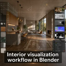 Free Course Image Interior visualization workflow in Blender
