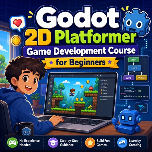 Free Course Image Godot 2D Platformer Game Development Course for Beginners