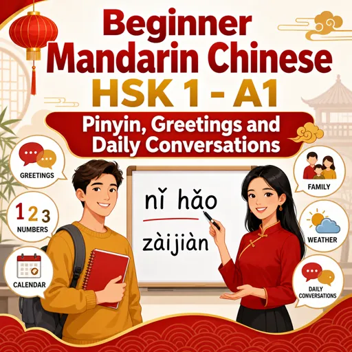Free Course Image Beginner Mandarin Chinese HSK 1 - A1 - Pinyin, Greetings and Daily Conversations