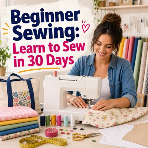Free Course Image Beginner Sewing: Learn to Sew in 30 Days