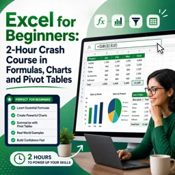 Free Course Image Excel for Beginners: 2-Hour Crash Course in Formulas, Charts and Pivot Tables