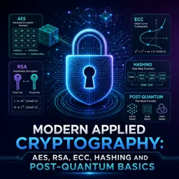 Free Course Image Modern Applied Cryptography: AES, RSA, ECC, Hashing and Post-Quantum Basics