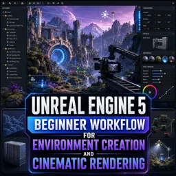 Free Course Image Unreal Engine 5 beginner workflow for environment creation and cinematic rendering