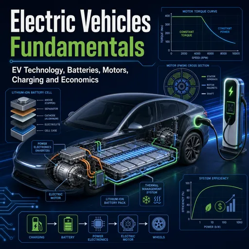 Free Course Image Electric Vehicles Fundamentals: EV Technology, Batteries, Motors, Charging and Economics