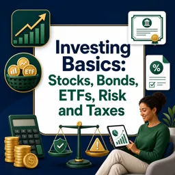 Free Course Image Investing Basics: Stocks, Bonds, ETFs, Risk and Taxes