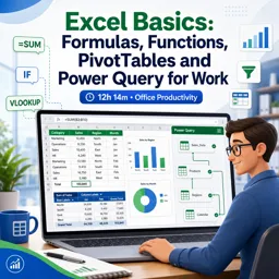 Free Course Image Excel Basics: Formulas, Functions, PivotTables and Power Query for Work