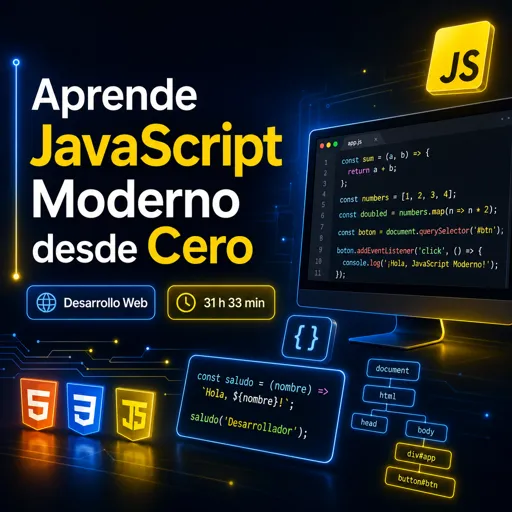 Imagen del curso gratis Aprende JavaScript Moderno desde Cero