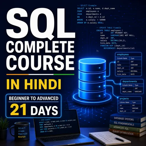 मुफ्त कोर्स की इमेज SQL Complete Course in Hindi - Learn SQL for Beginners to Advanced