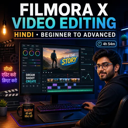 मुफ्त कोर्स की इमेज Filmora X Video Editing Course in Hindi - Beginner to Advanced
