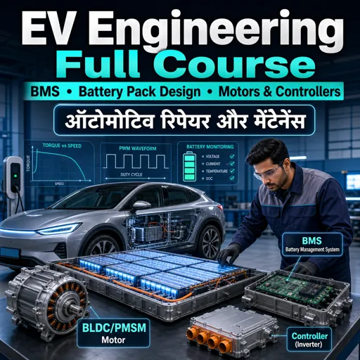 मुफ्त कोर्स की इमेज Electric Vehicle - EV Engineering Full Course: BMS, Battery Pack Design, Motors and Controllers