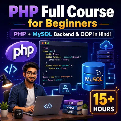 मुफ्त कोर्स की इमेज PHP Full Course for Beginners: Learn PHP and MySQL Backend plus OOP in Hindi