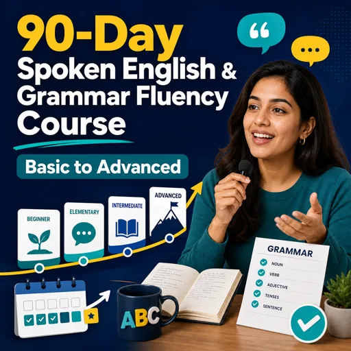 मुफ्त कोर्स की इमेज 90-Day Spoken English and Grammar Fluency Course - Basic to Advanced