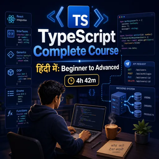 मुफ्त कोर्स की इमेज TypeScript Complete Course in Hindi for Beginners to Advanced